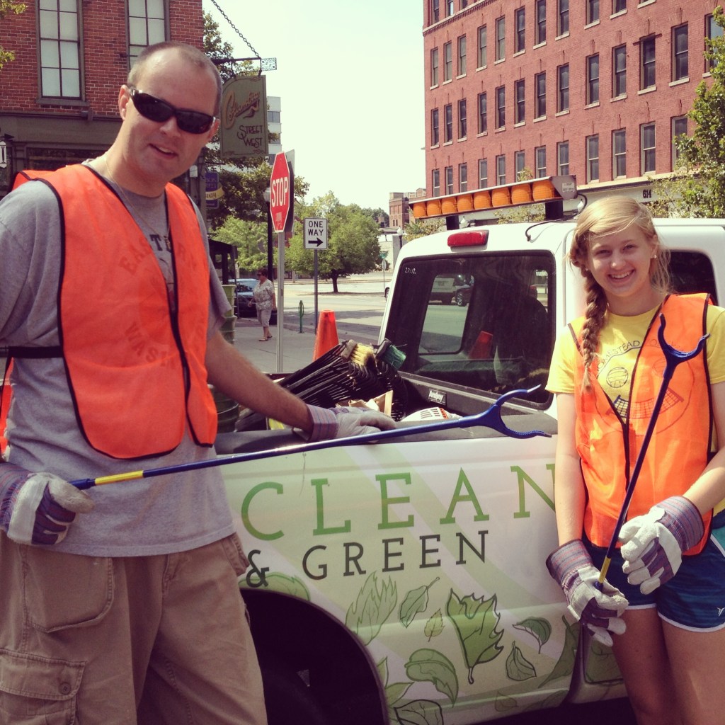 Hanging out at the Clean and Green truck