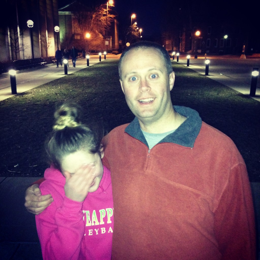 Someone is embarrassed of her father's faces